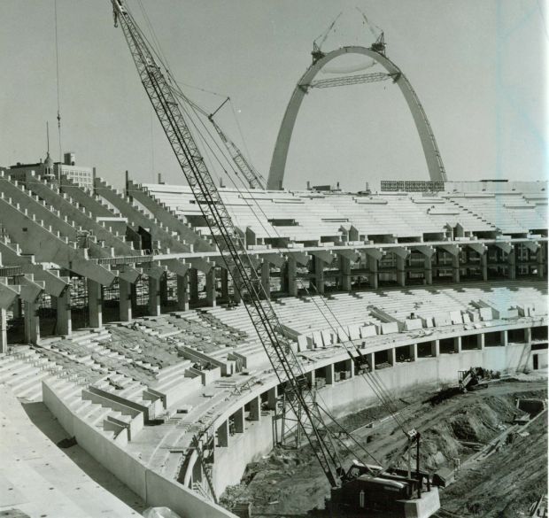 Busch Stadium under construction in 1965
